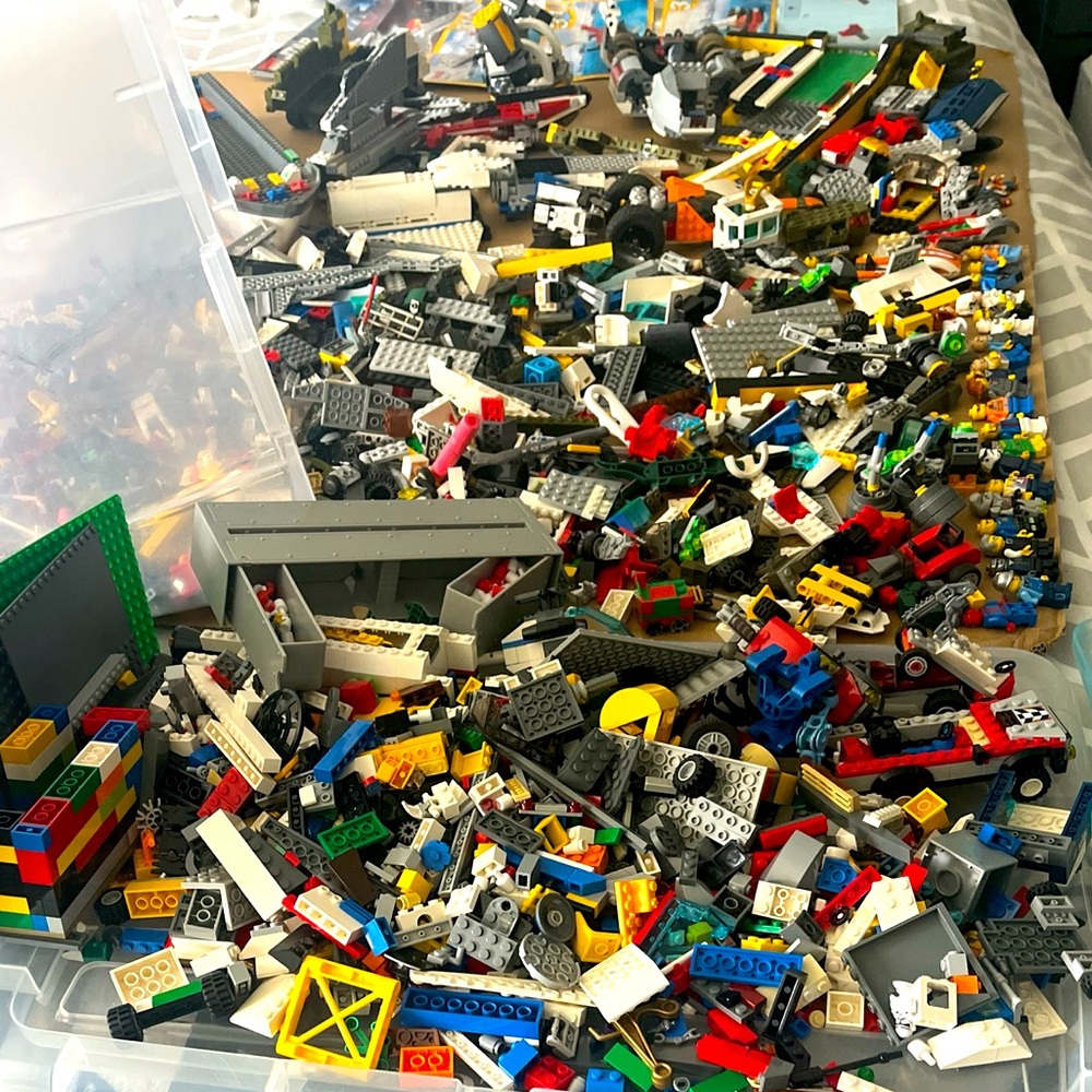 Lego Mixed Building Blocks Set - Red, Blue, Yellow, Green, Black, White